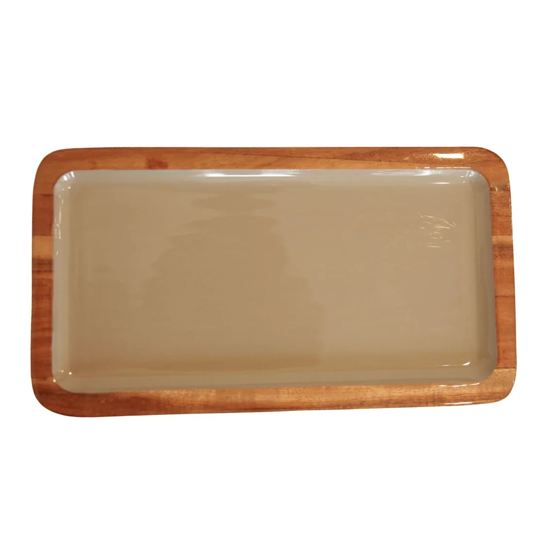 Small Mango Wood Tray- Taupe
