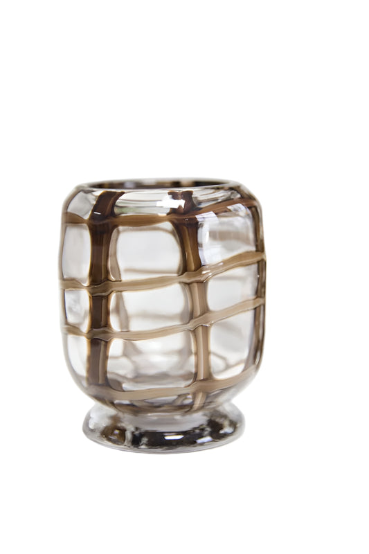Small Checkered Hand Painted Vase
