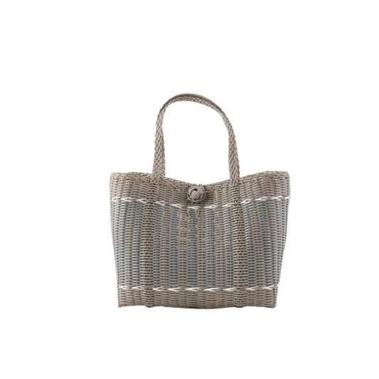 Small Tote -Putty and Silver