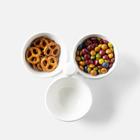 White Stoneware Snack Bowl