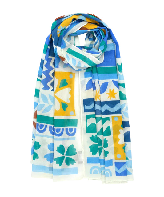 Solstice Collage Sarong- Ultramarine