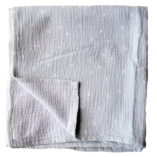 Muslin Swaddle Starry Night - Dove Grey