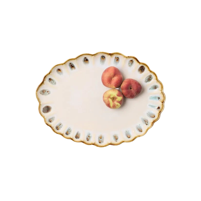 Almond and Sage Stoneware Platter