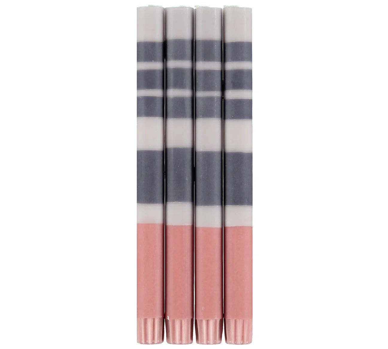 Striped Rose and Grey Candlesticks