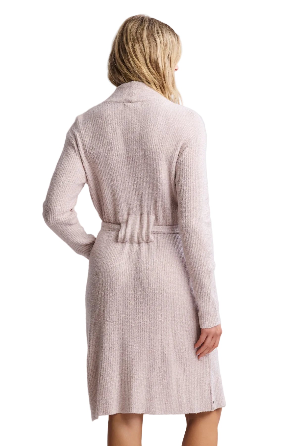 Barefoot Dreams Ribbed Robe - Faded Rose/Pearl