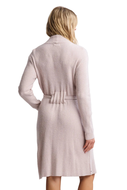 Barefoot Dreams Ribbed Robe - Faded Rose/Pearl