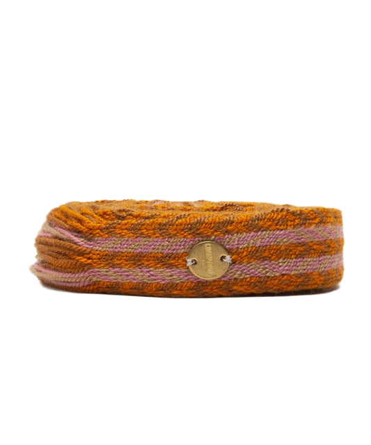 Thin Belt with Fringe - Orange and Lilac