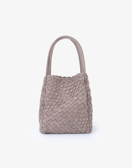 Mini Woven Tote- Dark Taupe