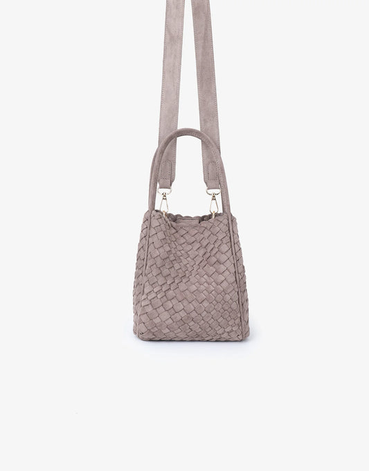 Mini Woven Tote- Dark Taupe