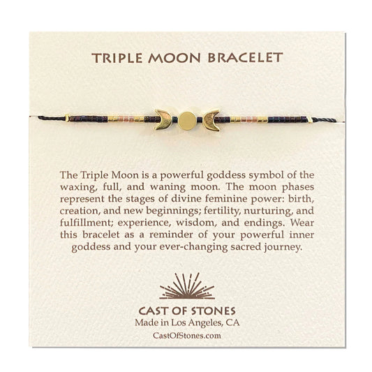 Triple Moon Bracelet- Deep Purple