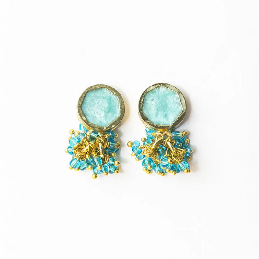 Turquoise Enamel Earrings