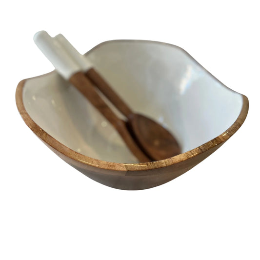 White Bowl and Server Set