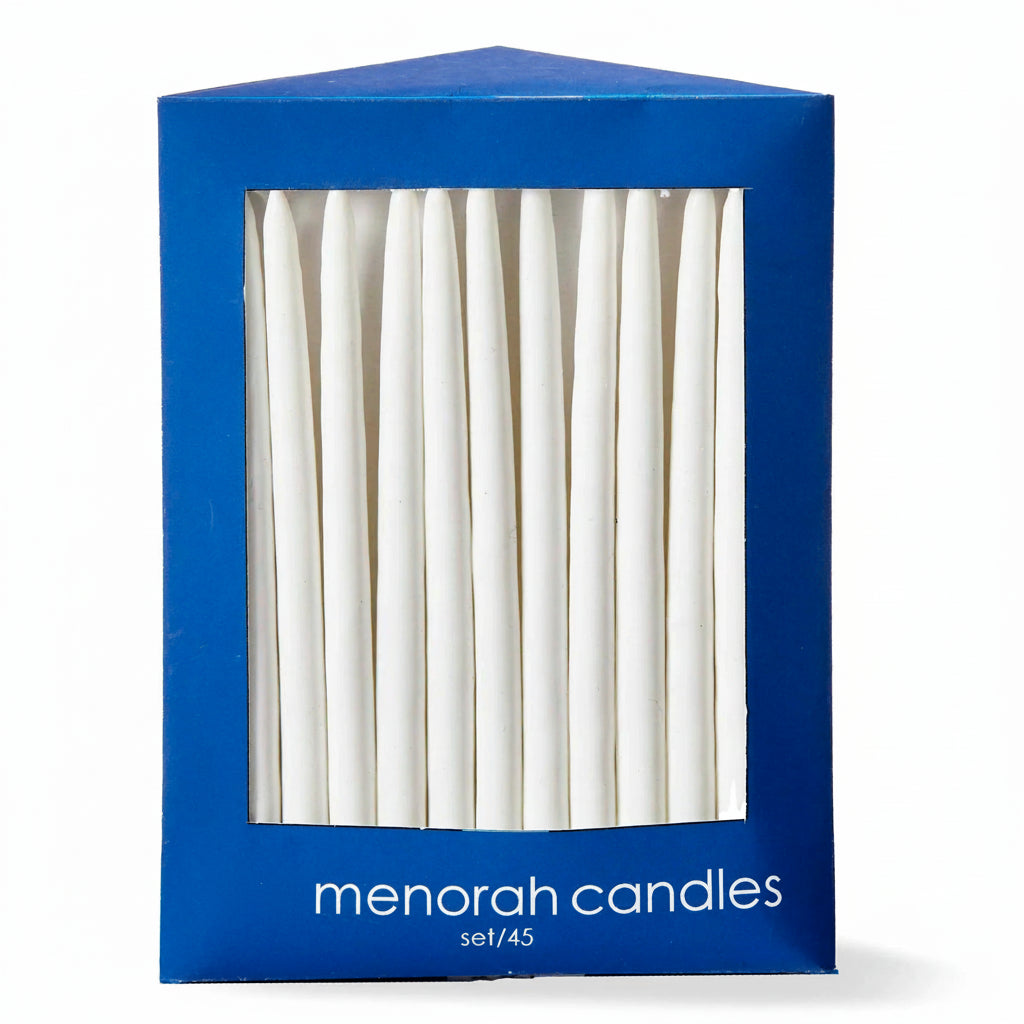 Hanukkah White Taper Candles