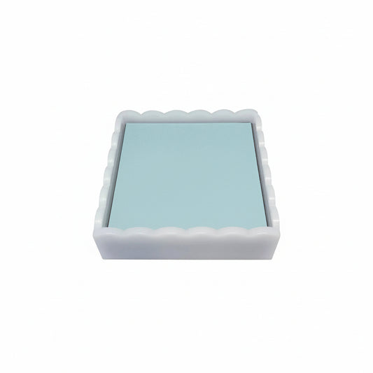 White Scallop Napkin Box