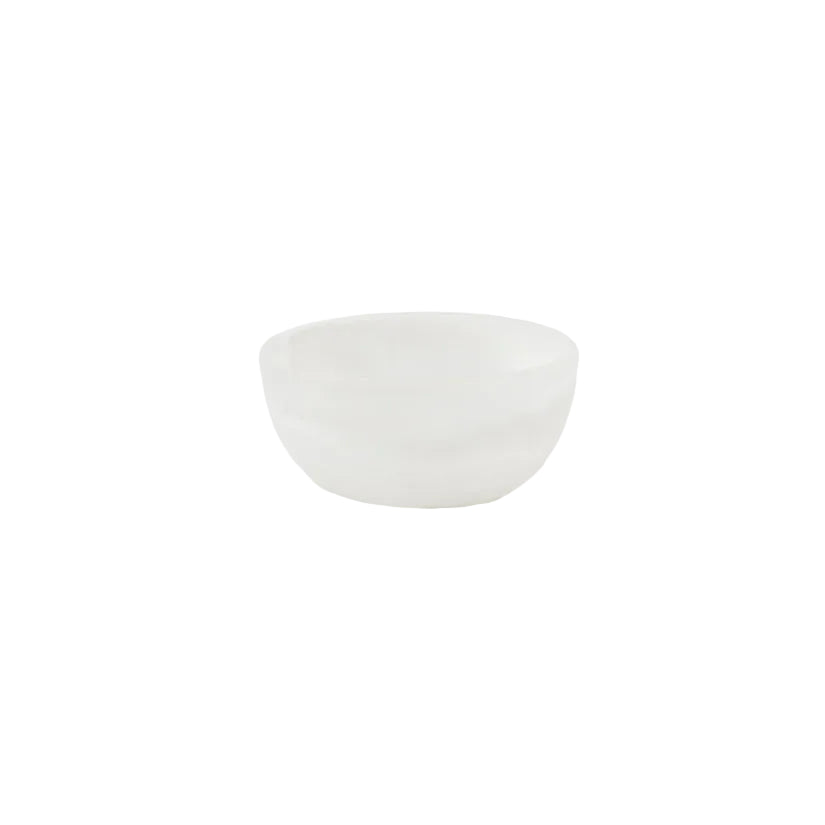 White Swirl Resin Pinch Bowl