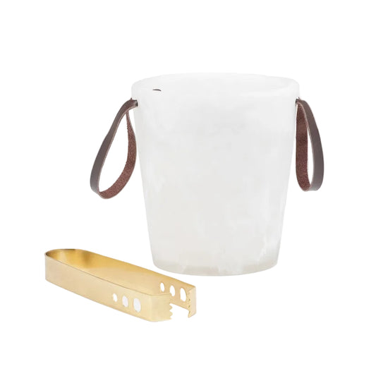 White Resin Ice Bucket Set