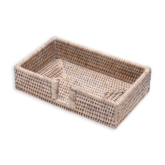 Rattan Guest Towl Napkin Holder – White Natural