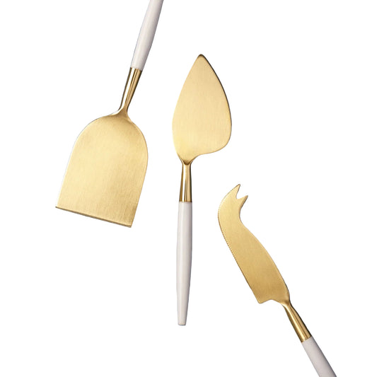 White and Gold Cheese Set