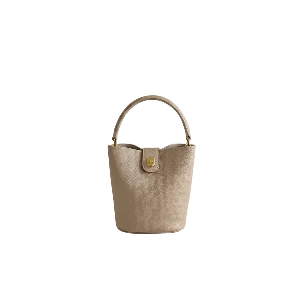 Crossbody Bucket Bag- Beige
