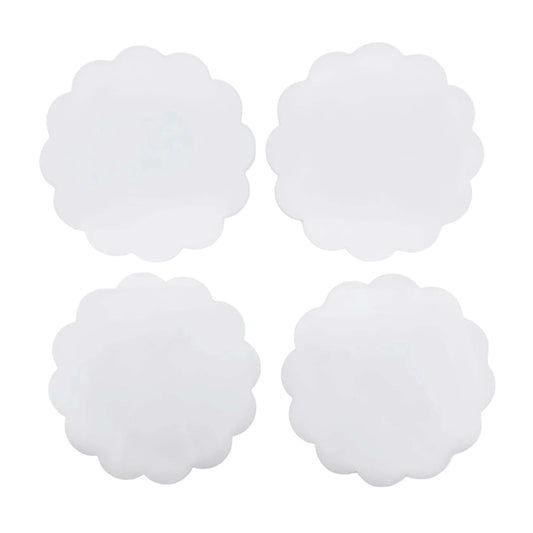 White Scallop Acrylic Coaster Set