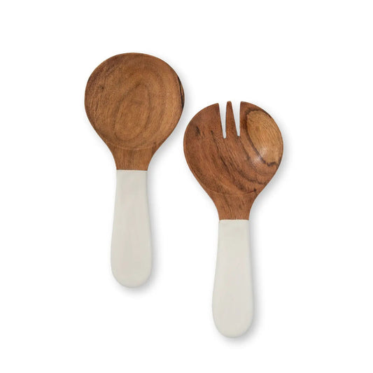 Wooden and Enamel Server Set