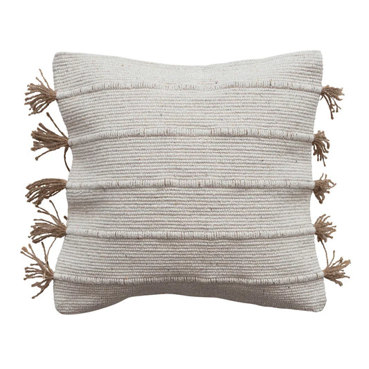 Woven Pillow with Tassel