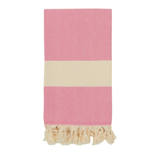 Pink Herringbone Fouta Towel