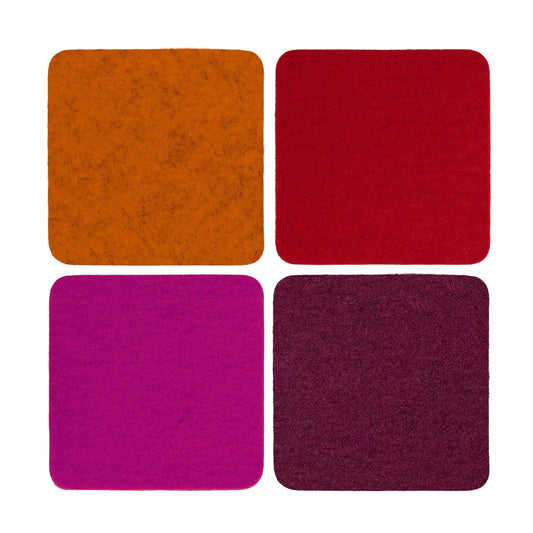 Square Felt Coasters - Bordeaux
