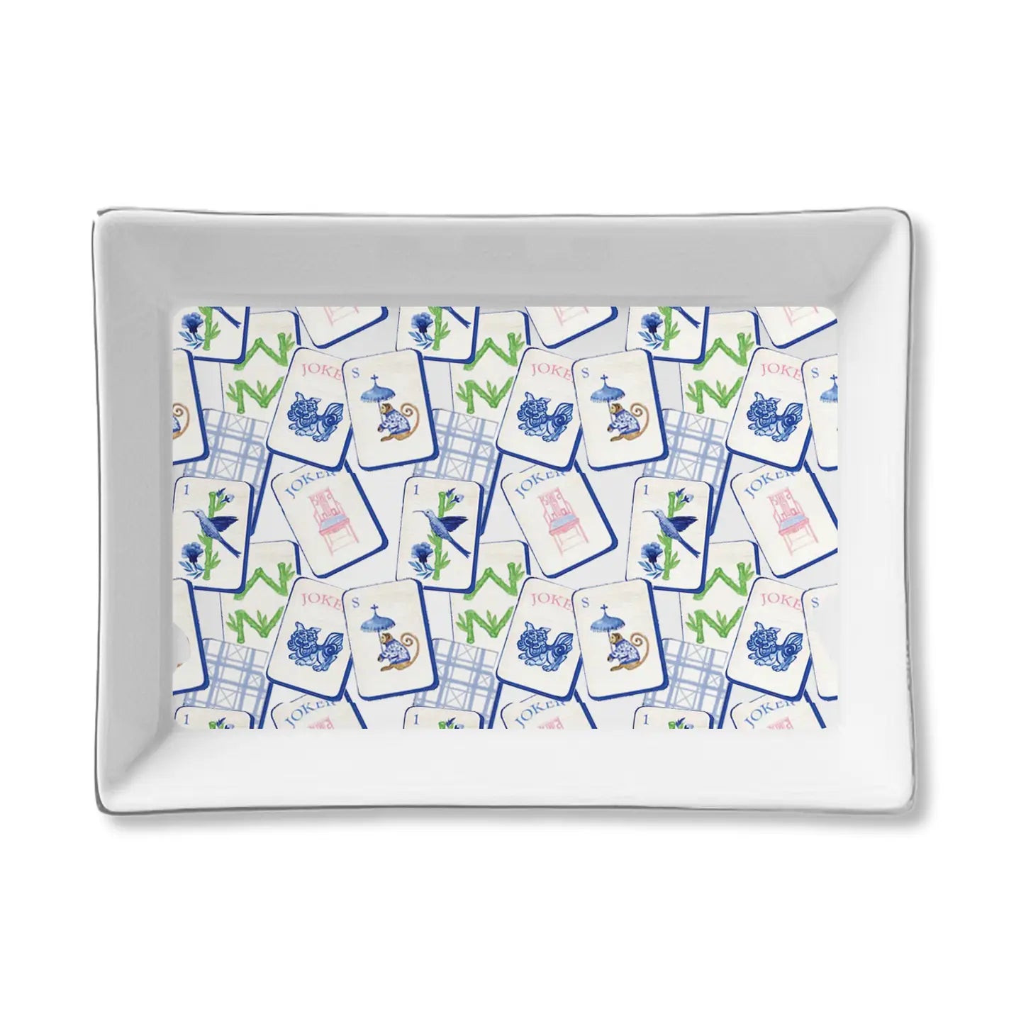 Blue Mahjong Ceramic Tray