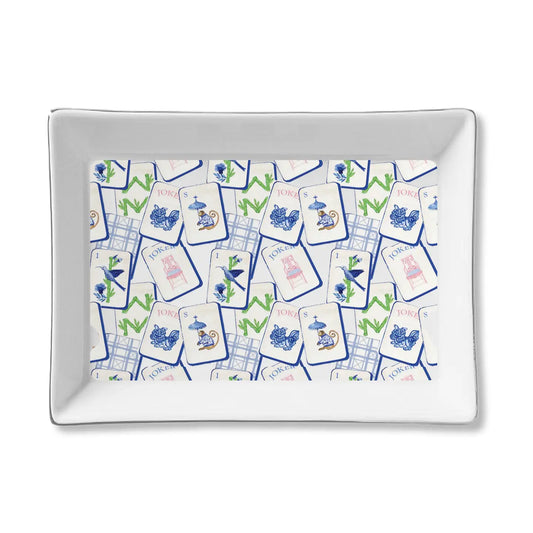 Blue Mahjong Ceramic Tray