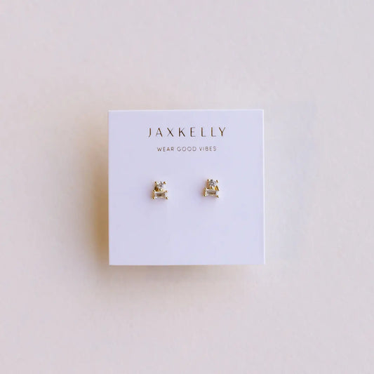 Double Stack Stud White CZ