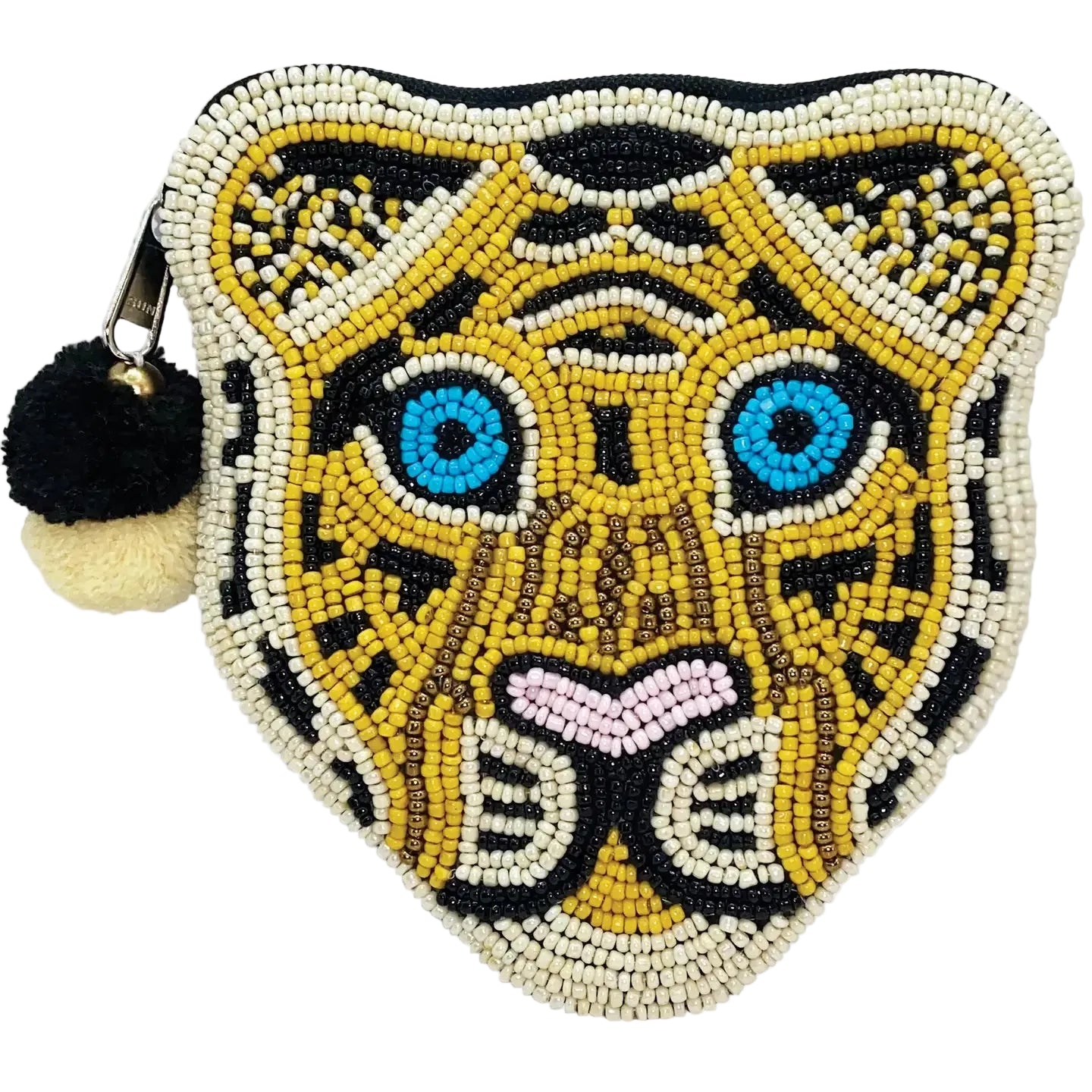 Tiger Face Beaded Pouch