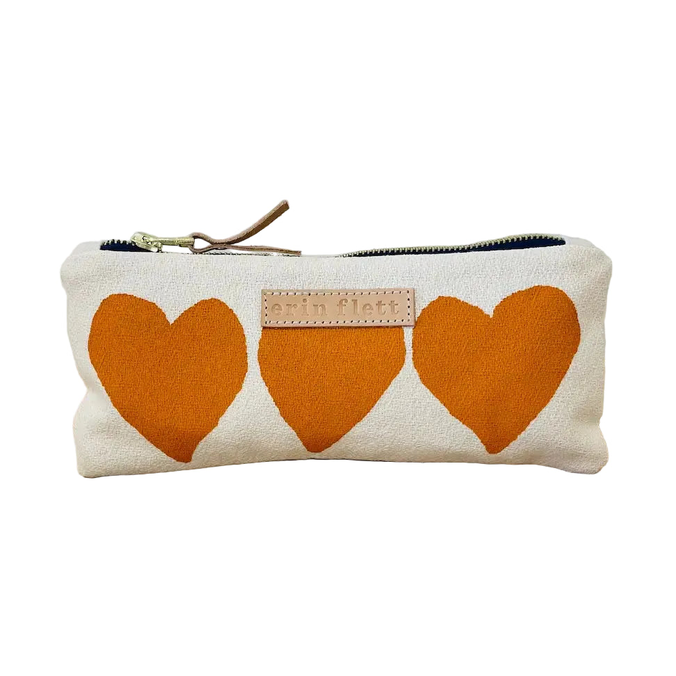 Heart Pencil Bag - Mango