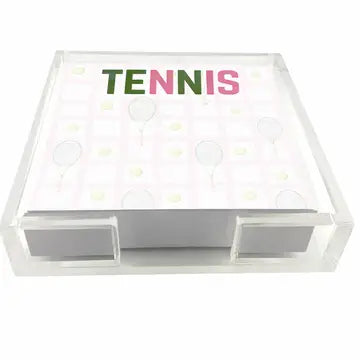 Tennis Notepad in Acrylic Holder