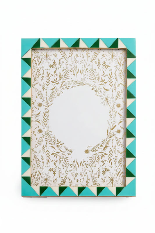 Turquoise and Green Geometric Frame - 5x7