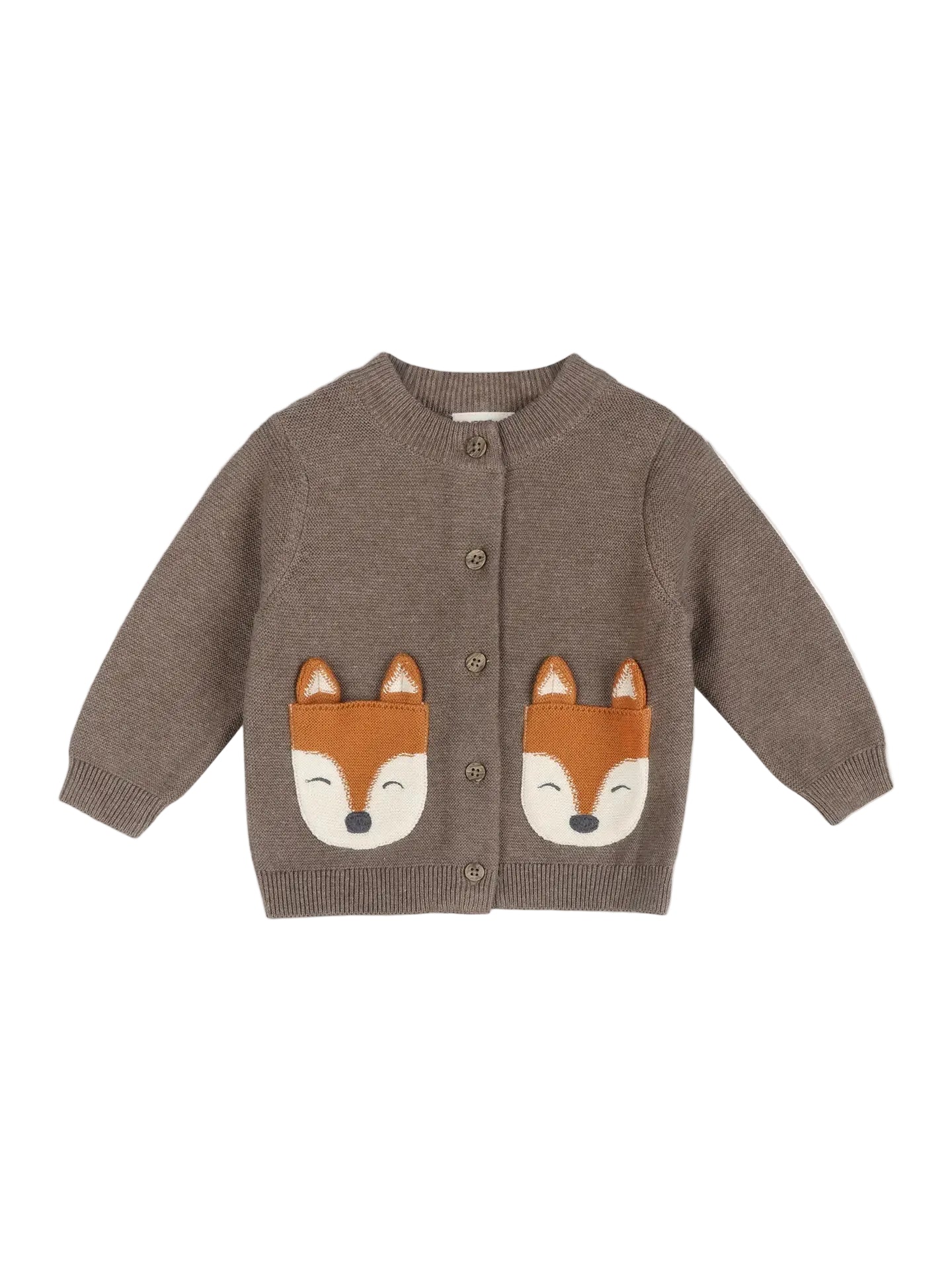 Knit Cardigan with Fox Pocket