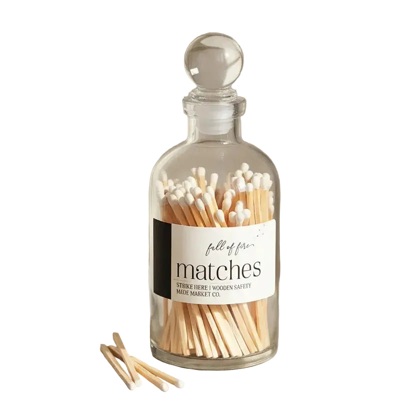 Glass Top Matches - White