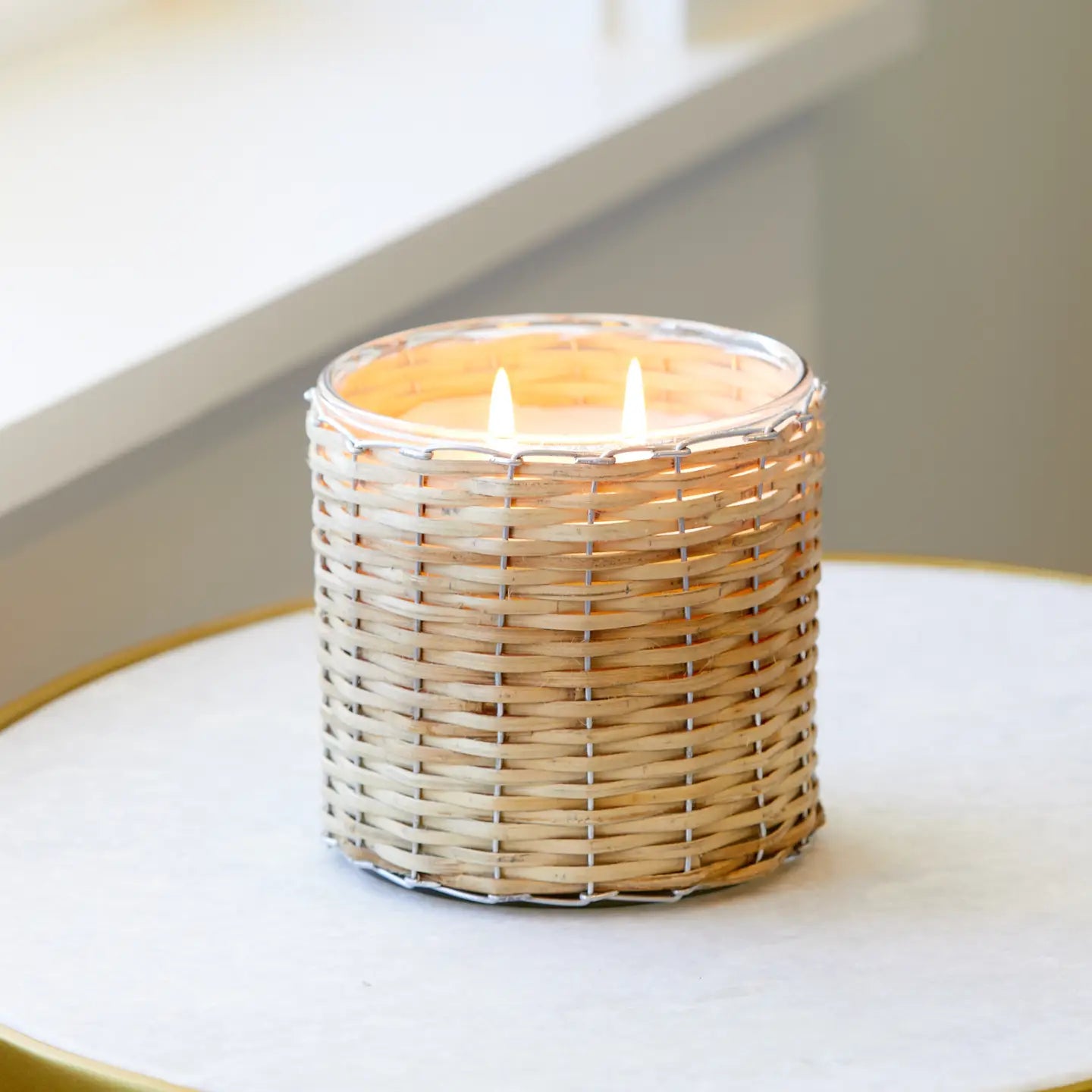 Blue Seaside Handwoven Candle