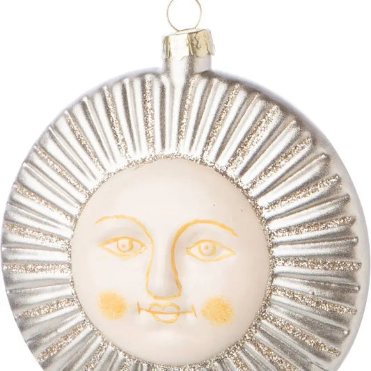 Silver Glass Sun Ornament
