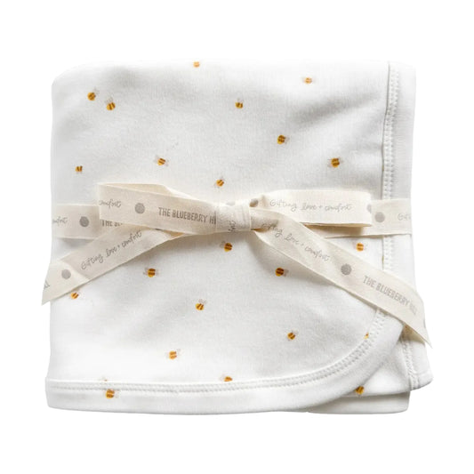 Organic Cotton Knit Blanket - Bee