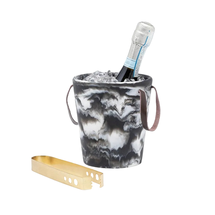 Black Resin Ice Bucket Set