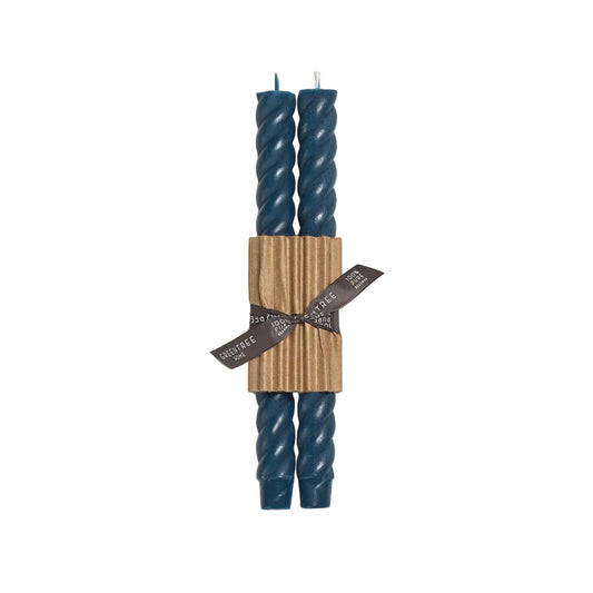 Rope Taper Candles - Blue Slate