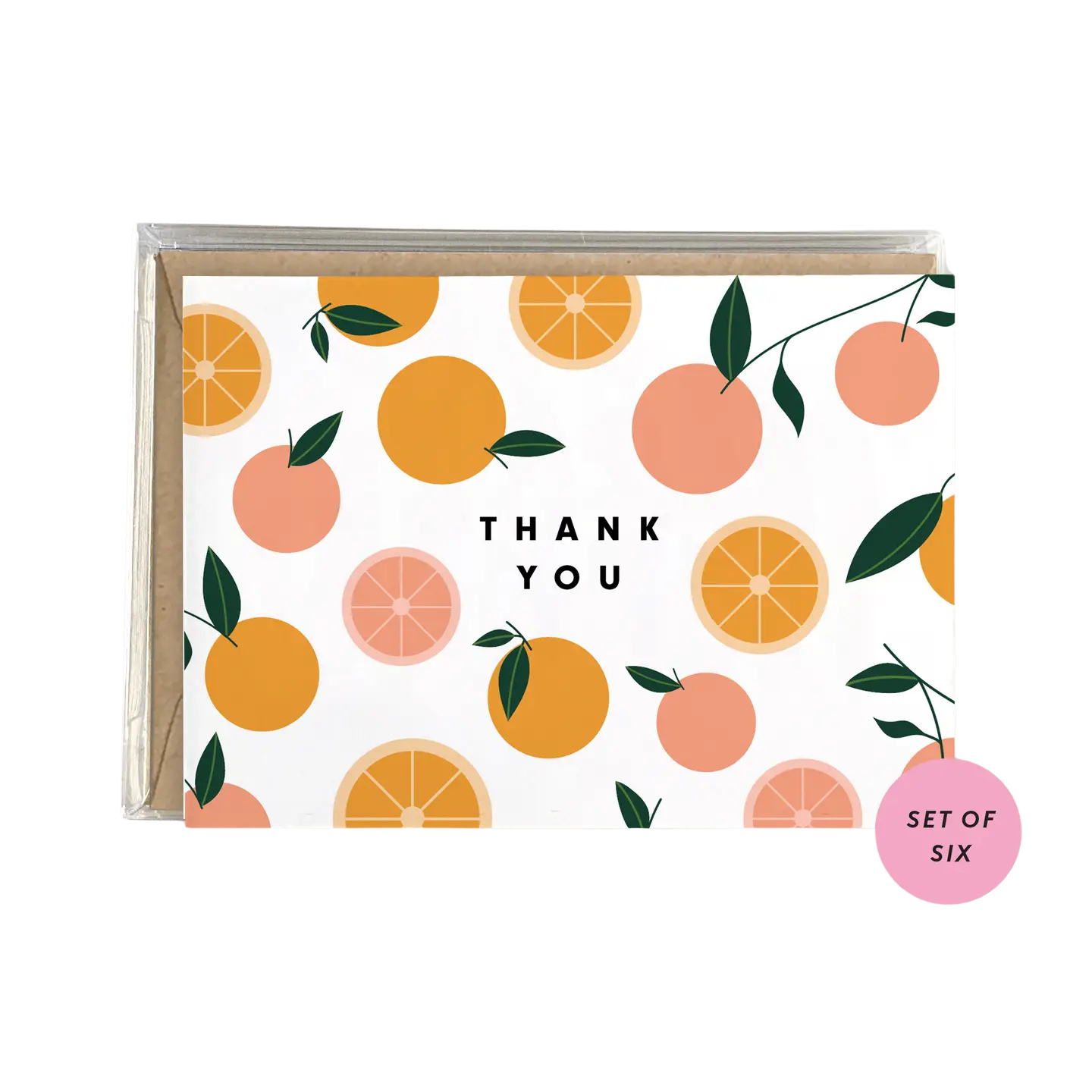 Boxed Oranges Thank You Cards- Set of 6