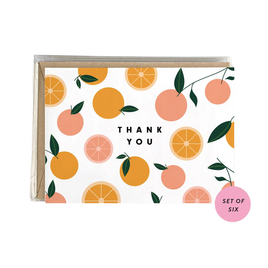 Boxed Oranges Thank You Cards- Set of 6