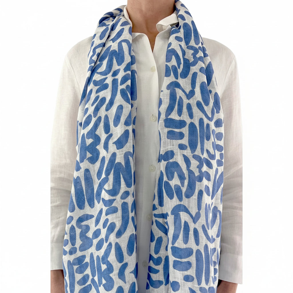 Sonnet Periwinkle  Linen Scarf