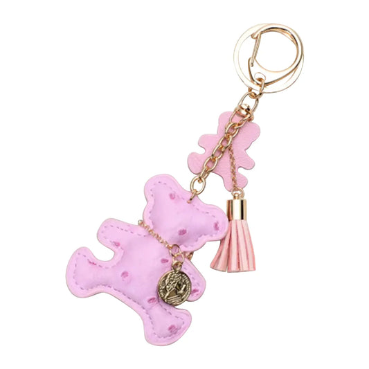 Teddy Bear Bag Charm- Light Pink