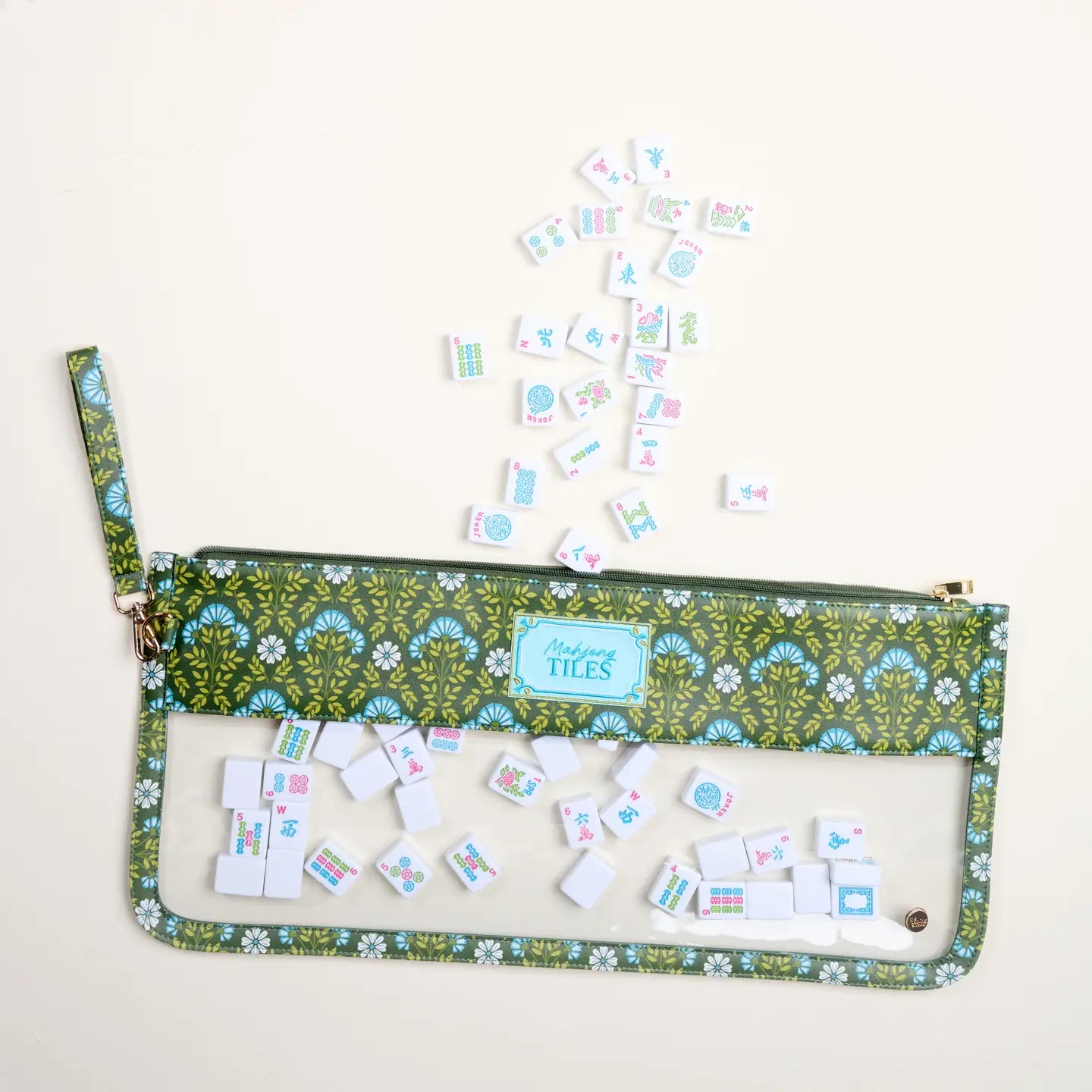 Mahjong Tile Pouch- Forest Green