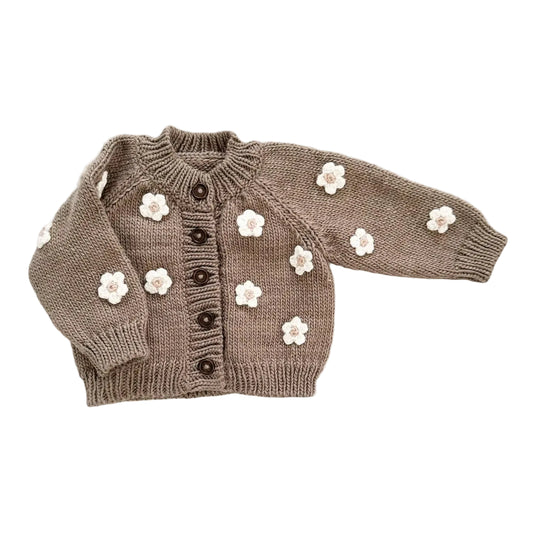 Flower Cardigan - Brown