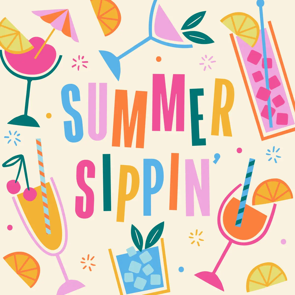 Summer Sippin Cocktail Napkins