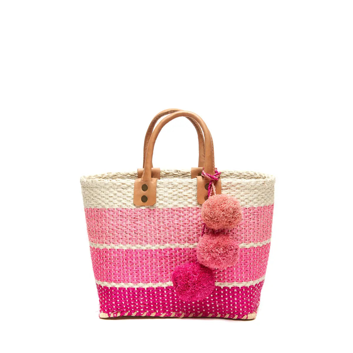 Petite Raffia Tote – Pink